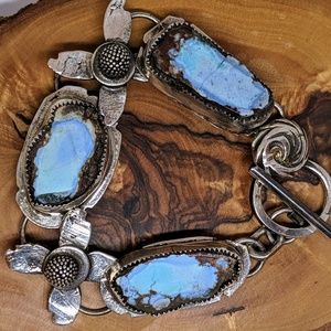 Kazakhstan Turquoise with Flowers bracelet